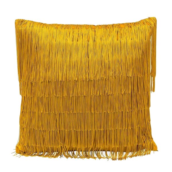 Tassel Cushion Ochre H One Nine Eight Five Website