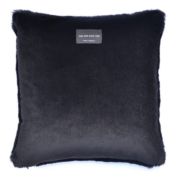 Sheepskin Cushion Black back ONE NINE EIGHT FIVE