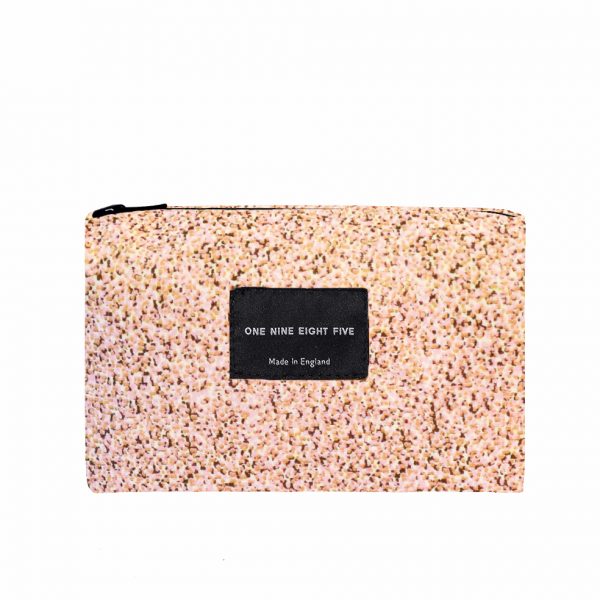 Zip Pouch Small Pixel Pink Front website ONE NINE EIGHT FIVE b