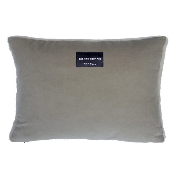 Sheepskin Cushion Bolster Taupe Back ONE NINE EIGHT FIVE