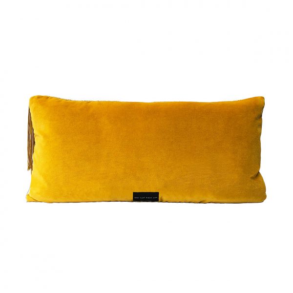 Tassel Cushion Ochre Back 30x60cm One Nine Eight Five website