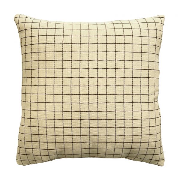 Etta Cushion Cream Check Front 45x45cm Website