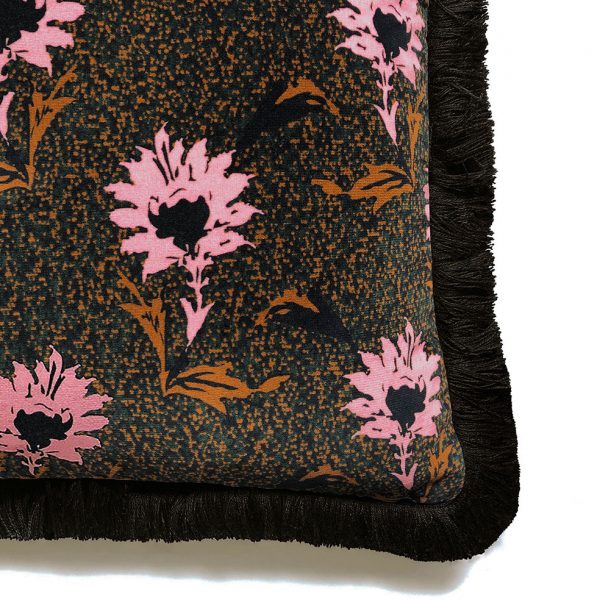 Flora Fringe Cushion Pink Detail One Nine Eight Five Website