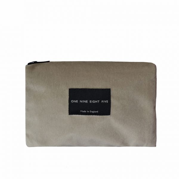 Zip Pouch Small Taupe Front One Nine Eight Five Website